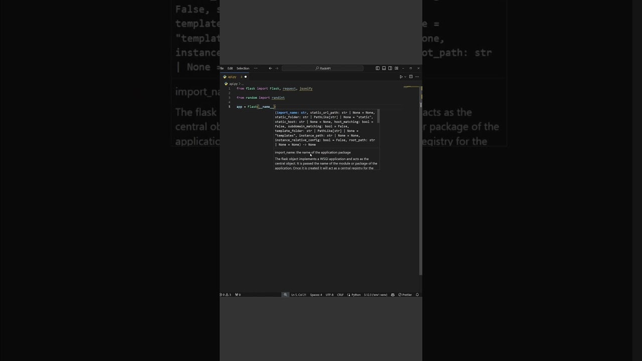 Thumbnail from Alex's sixty-second Flask API tutorial